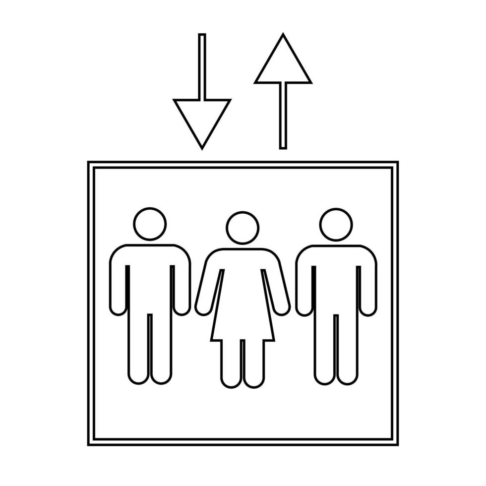 People in elevator icon People in motion active lifestyle sign vector