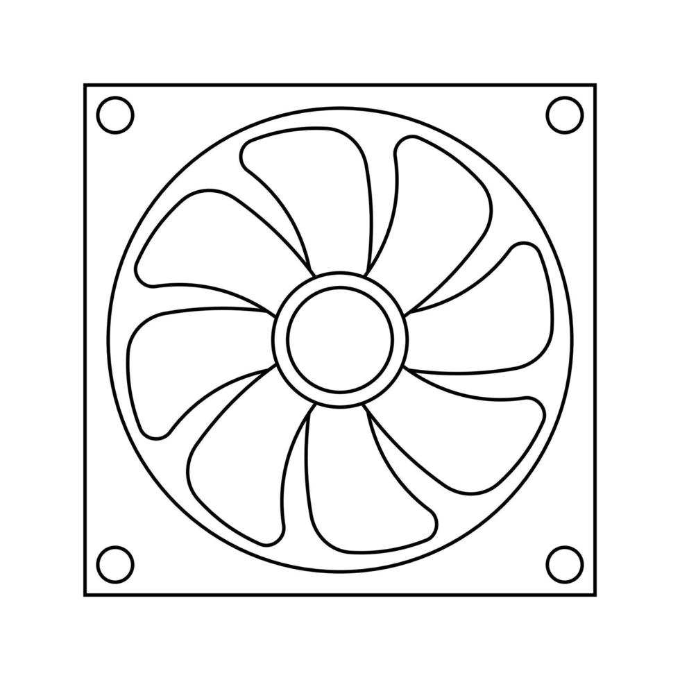 Ilustración simple de ventilador o sistema de enfriamiento. vector