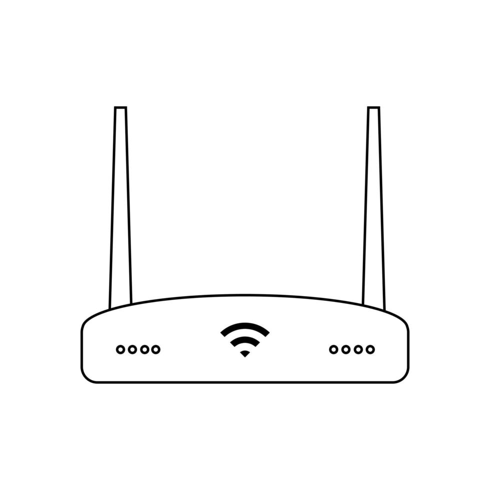 Simple illustration of Wi-Fi router Personal computer component icon vector