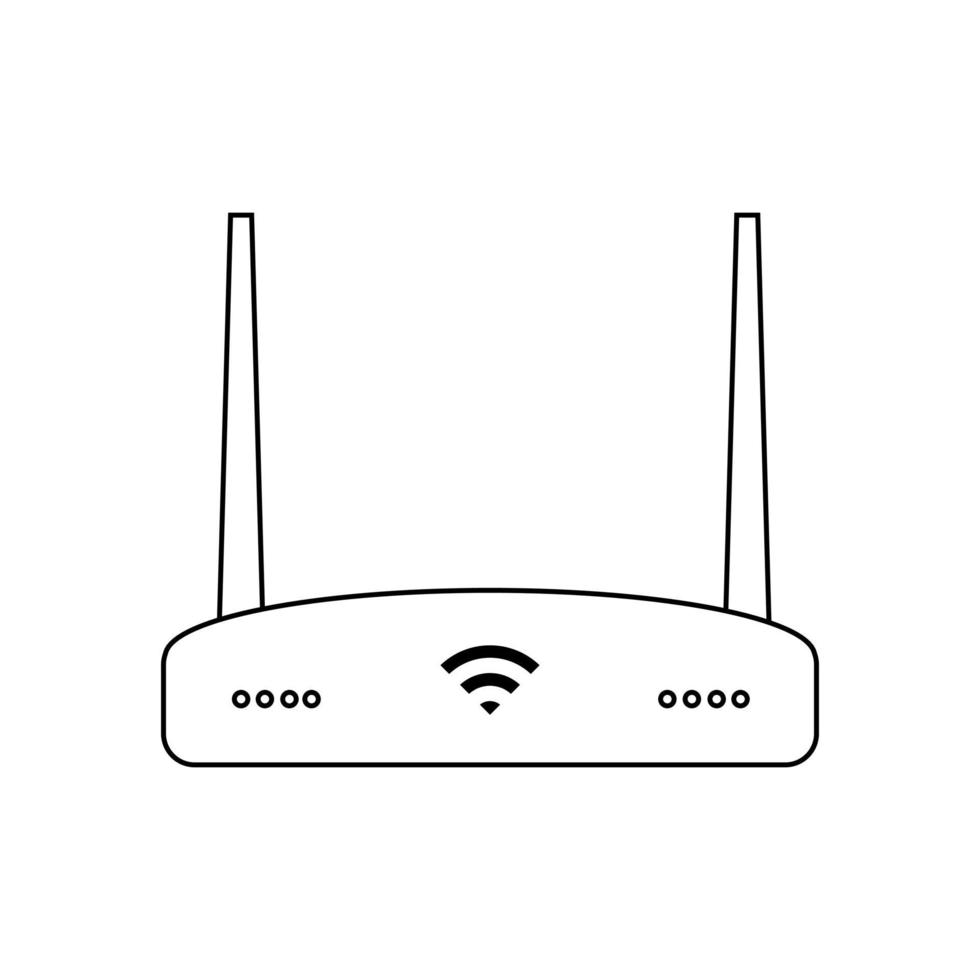 ilustración simple del icono del componente de la computadora personal del enrutador wi-fi vector