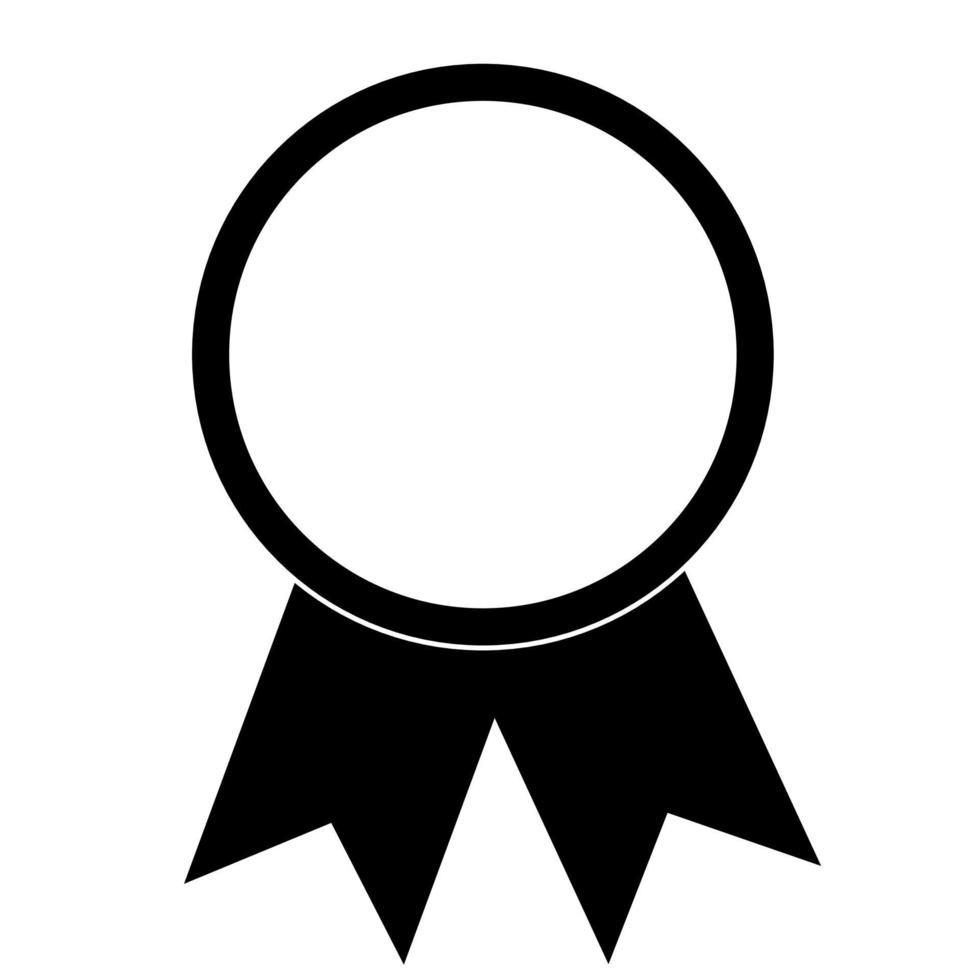 Ilustración simple de medalla de premio con cintas para ganadores. vector