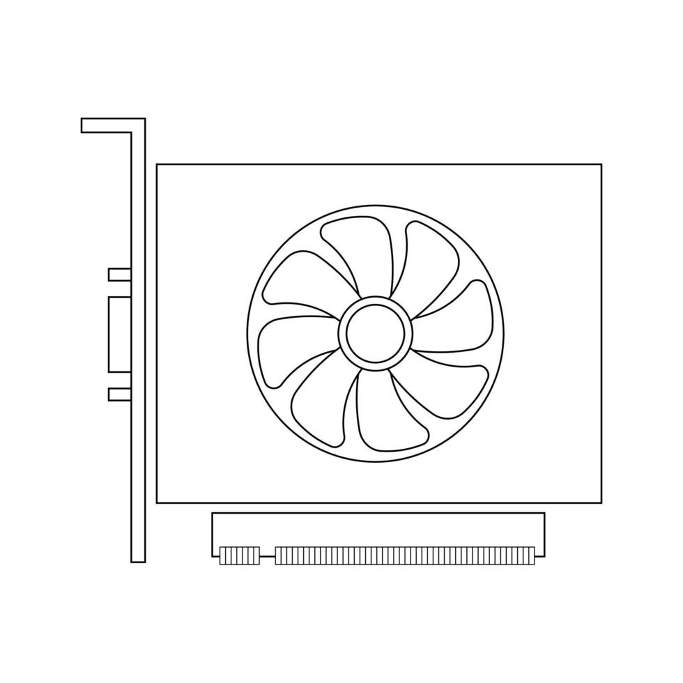 simple ilustración de la tarjeta gráfica gpu. vector