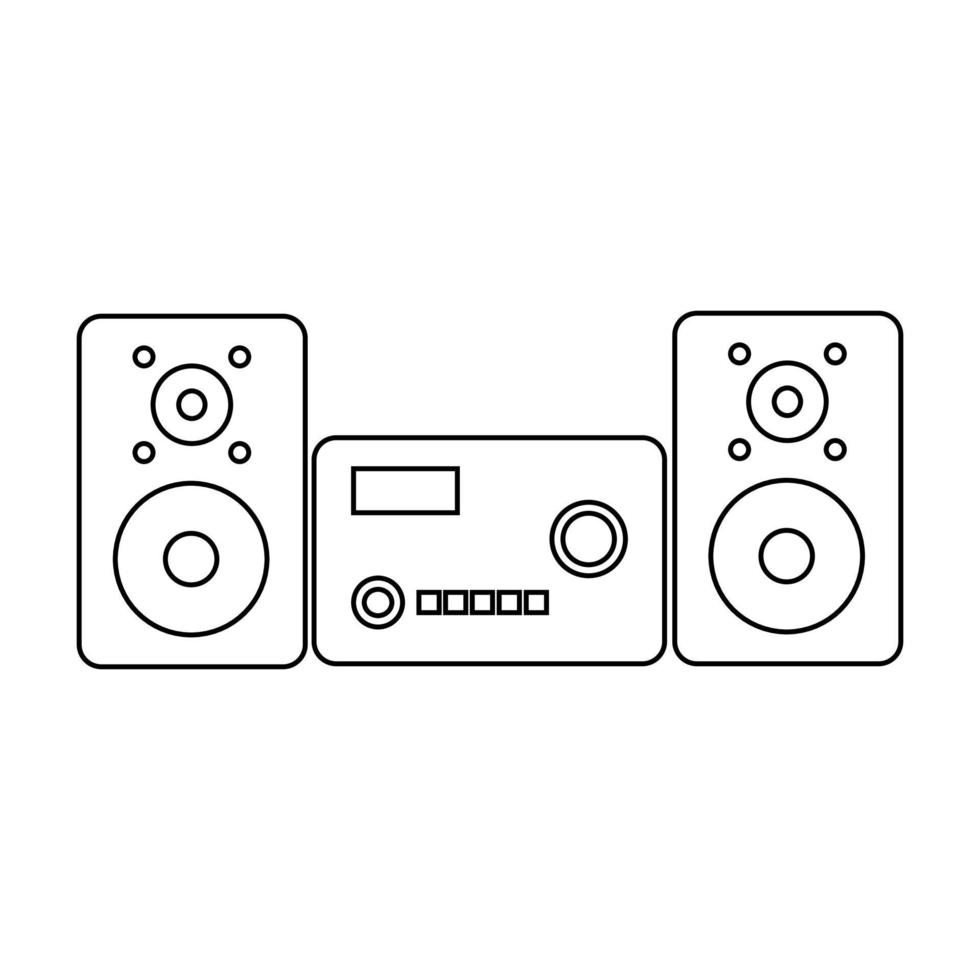 Simple illustration of play music stereo system vector