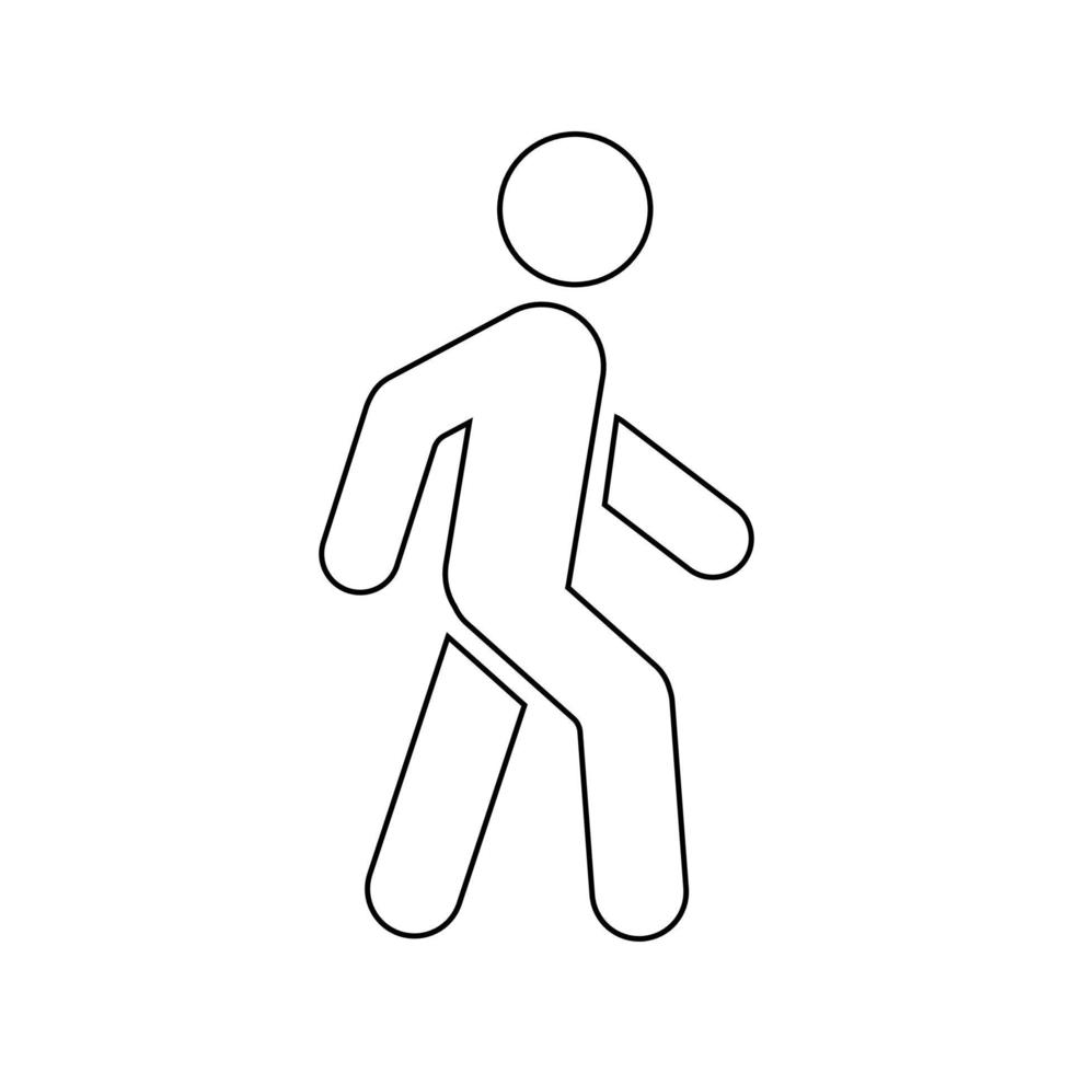 icono de hombre caminando personas en movimiento signo de estilo de vida activo vector