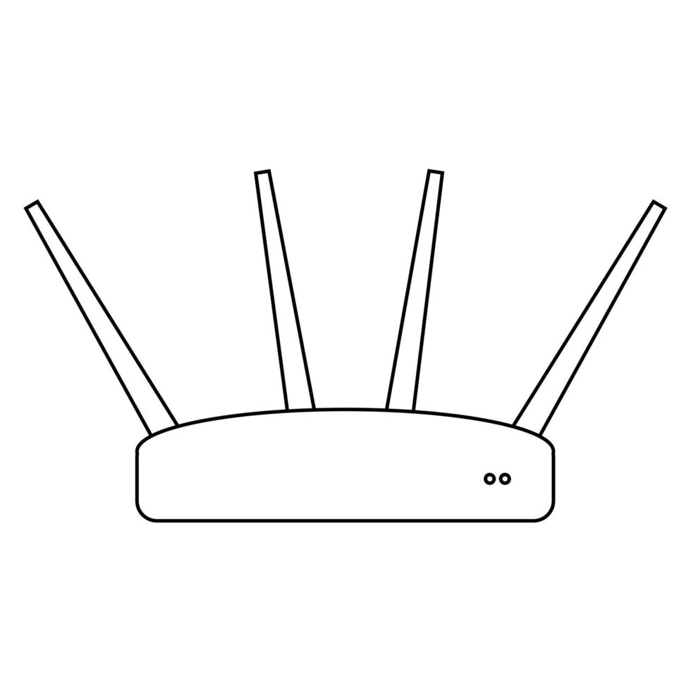 ilustración simple del icono del componente de la computadora personal del enrutador wi-fi vector