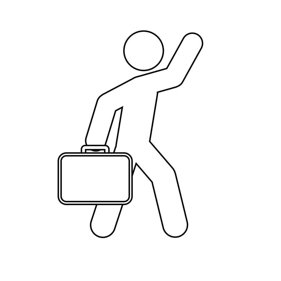 Waving hand businessman icon People in motion active lifestyle sign vector