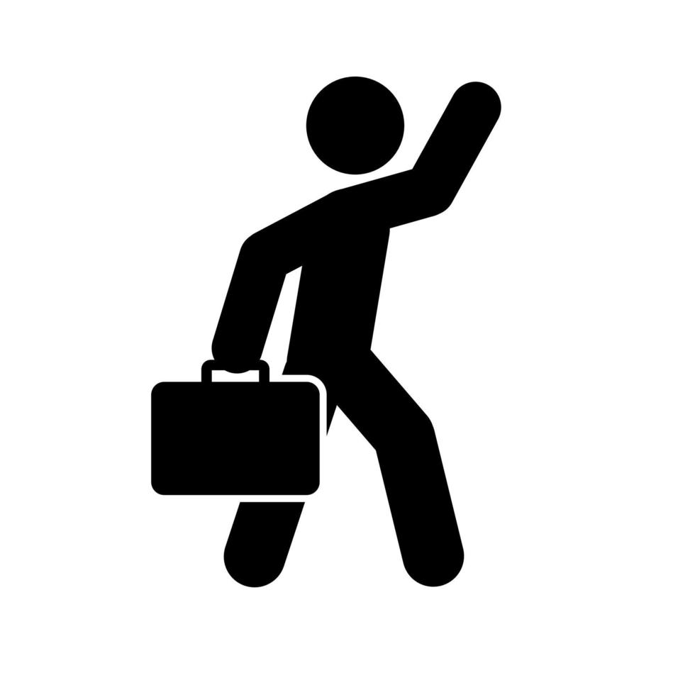 Waving hand businessman icon People in motion active lifestyle sign vector