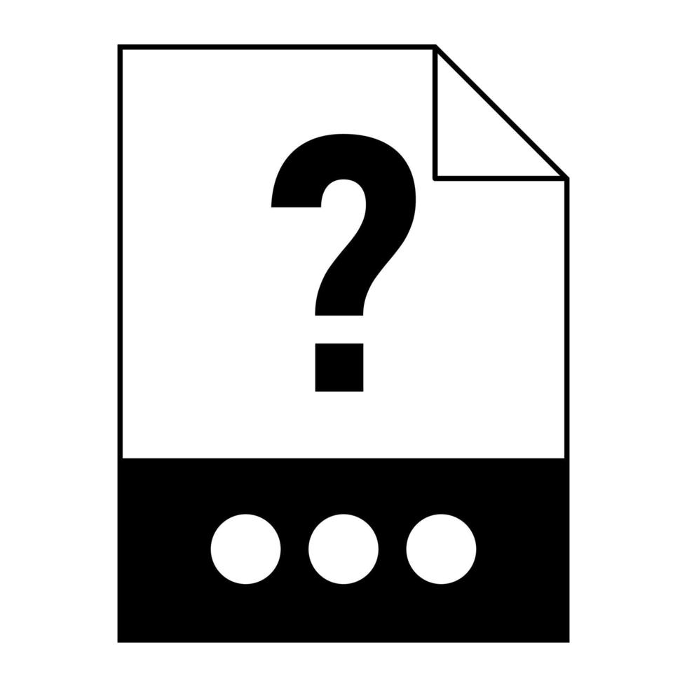 Modern flat design of unknown format file icon for web vector