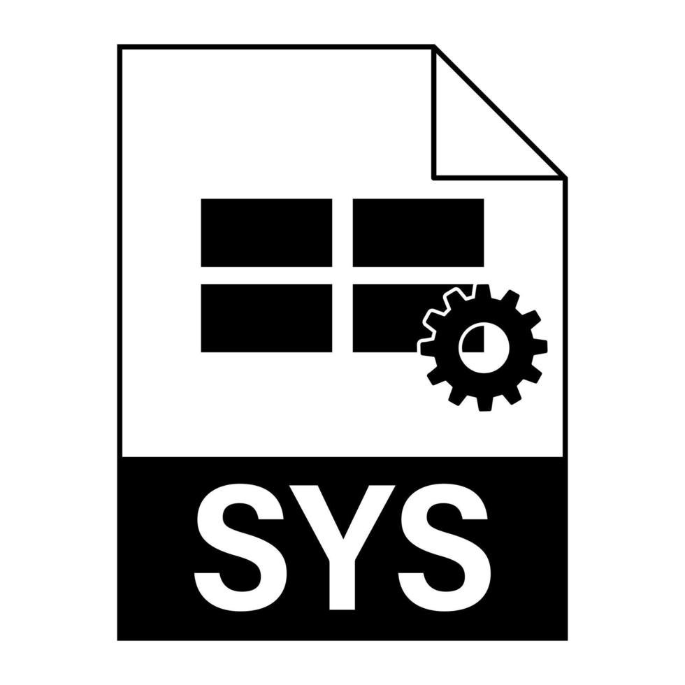 diseño plano moderno del icono de archivo sys para web vector