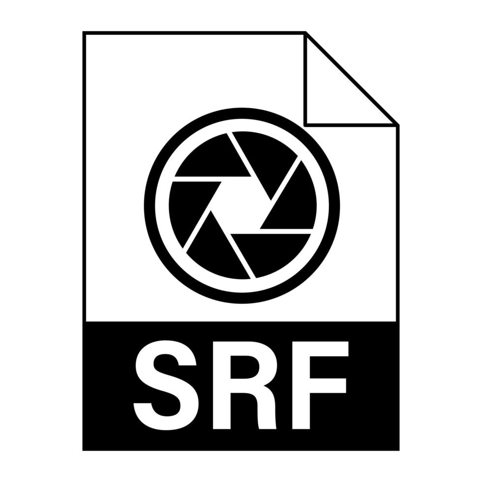 diseño plano moderno del icono de archivo srf para web vector