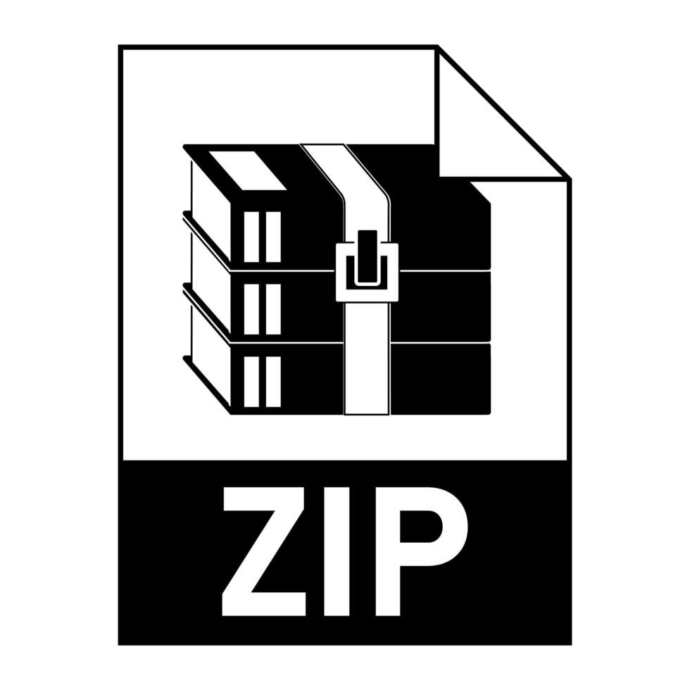 diseño plano moderno del icono de archivo zip para web vector