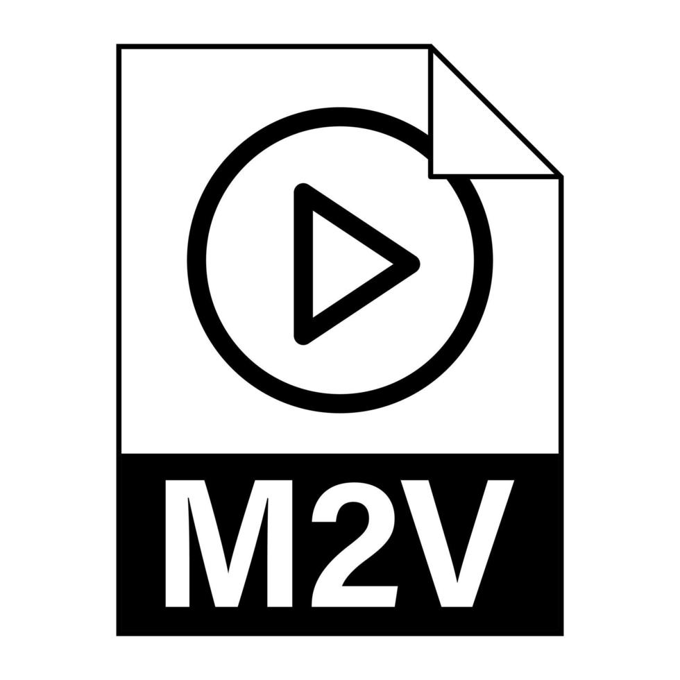 diseño plano moderno del icono de archivo m2v para web vector