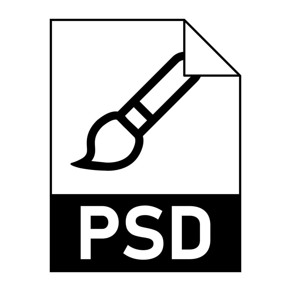 diseño plano moderno del icono de archivo psd para web vector