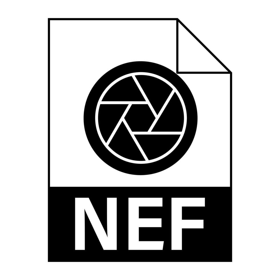 diseño plano moderno del icono de archivo nef para web vector