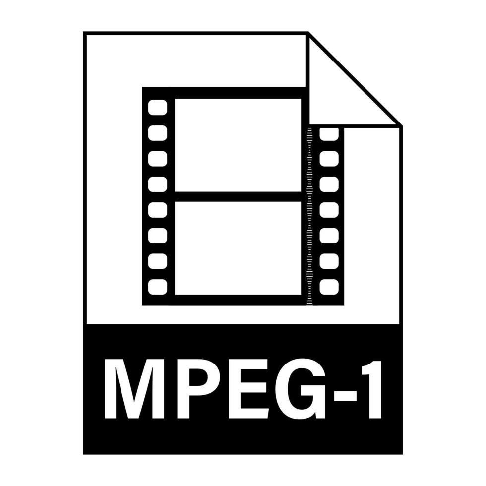 diseño plano moderno del icono de archivo de ilustración mpeg-1 para web vector