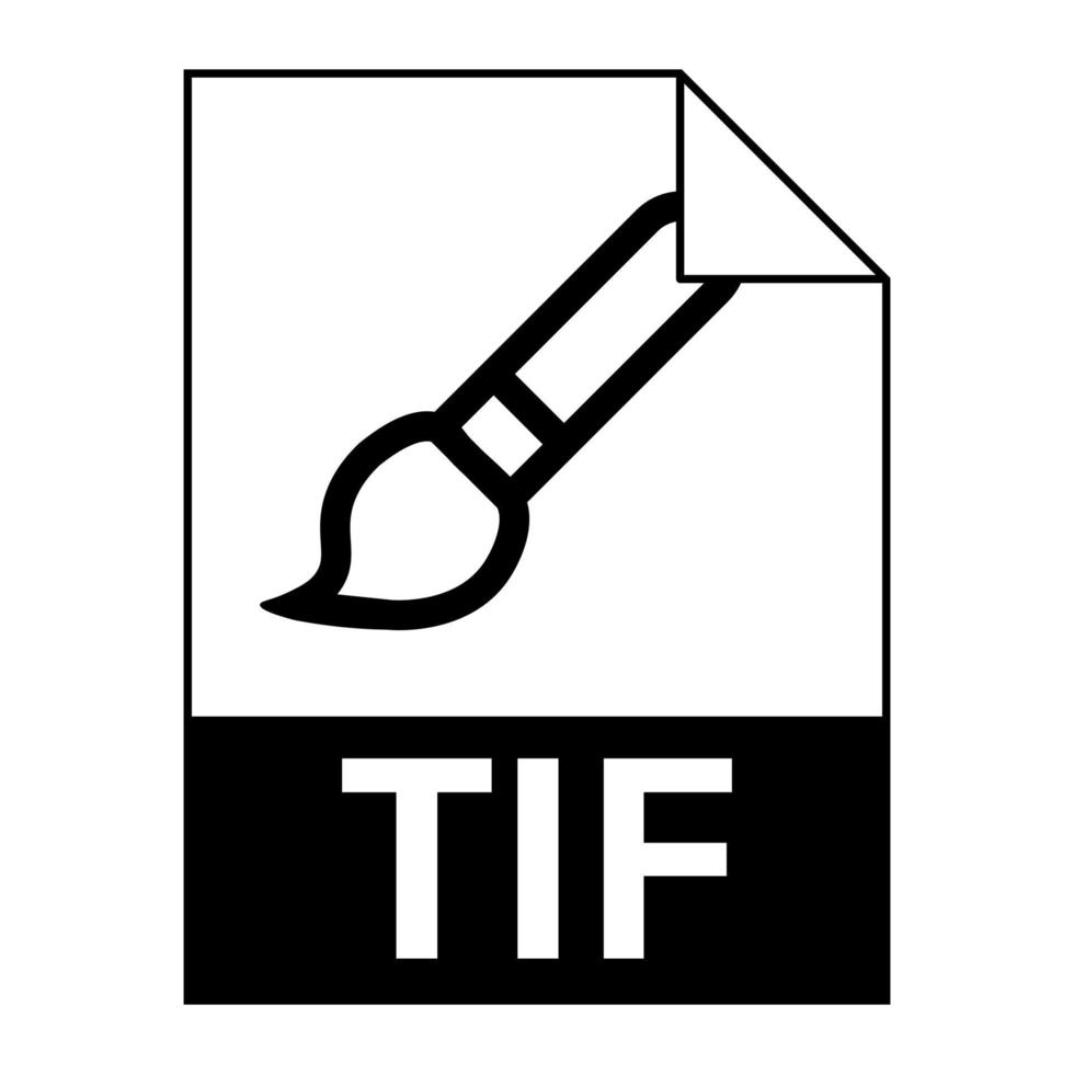 diseño plano moderno del icono de archivo tif para web vector