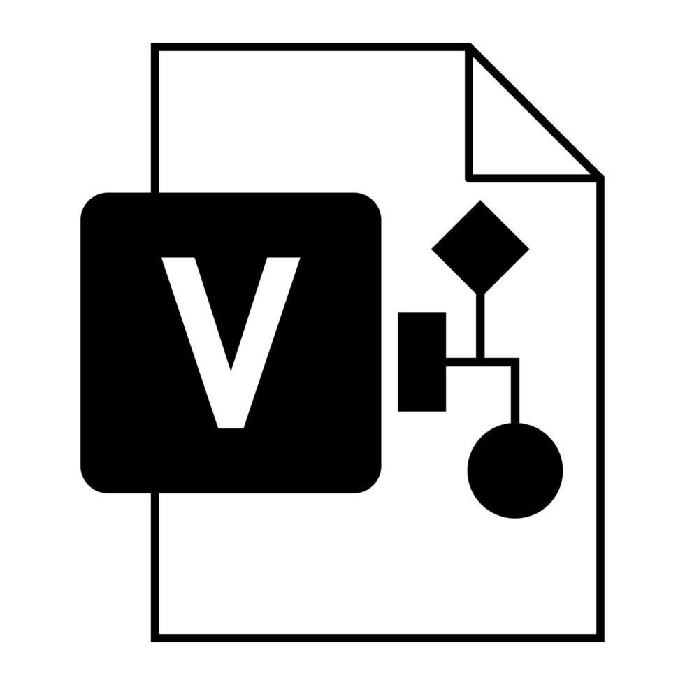 Modern flat design of logo VSD visio drawing file icon vector