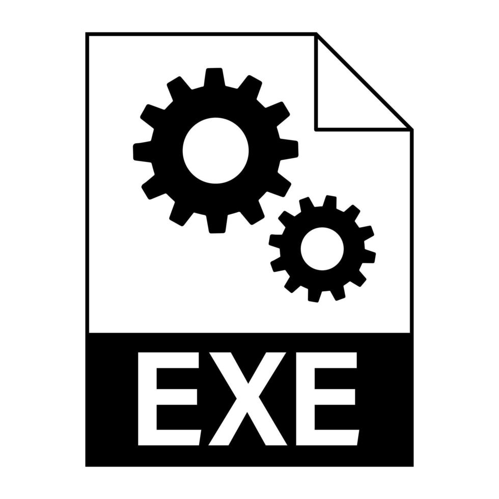 diseño plano moderno del icono de archivo exe para web vector