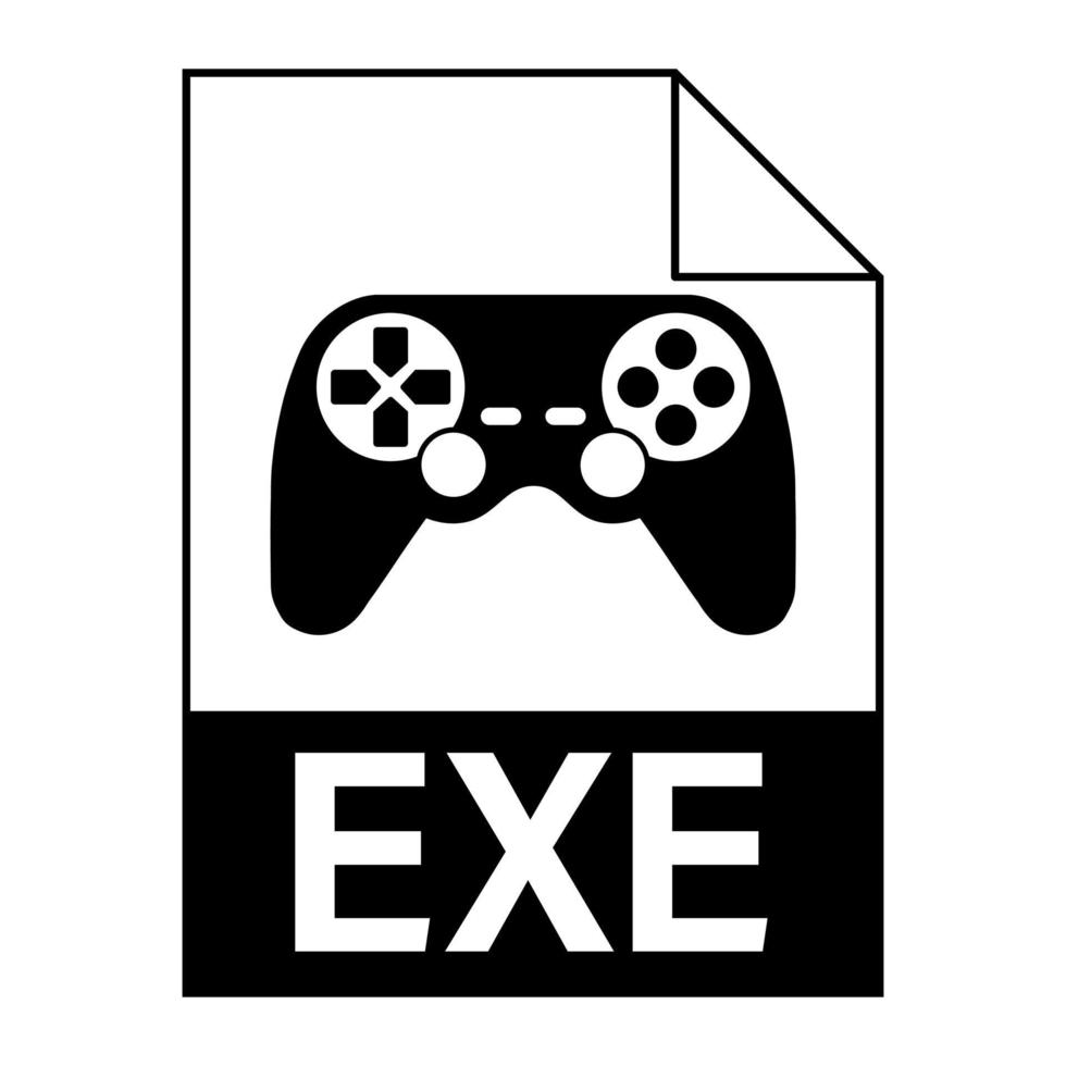 Modern flat design of EXE file icon for web vector