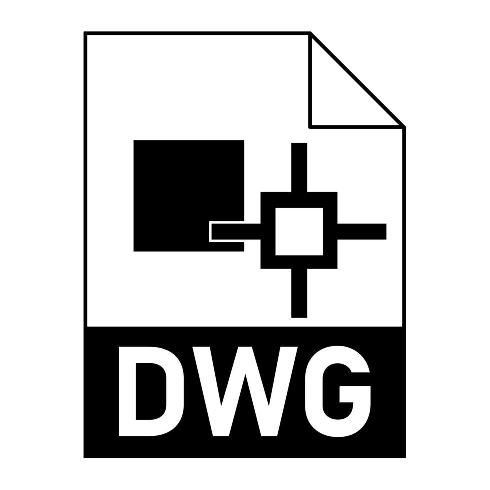 Modern flat design of DWG file icon for web vector