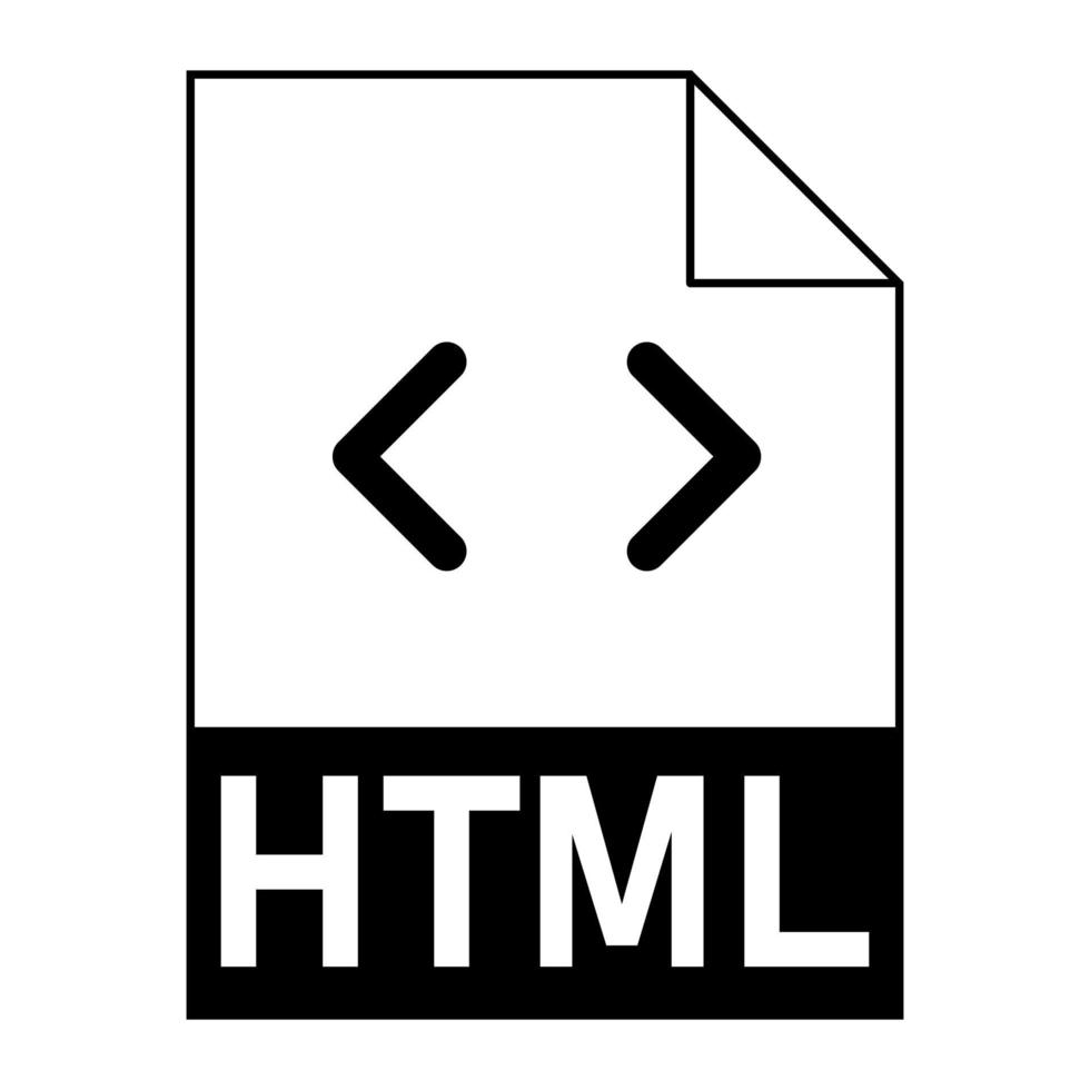 Modern flat design of HTML file icon for web vector