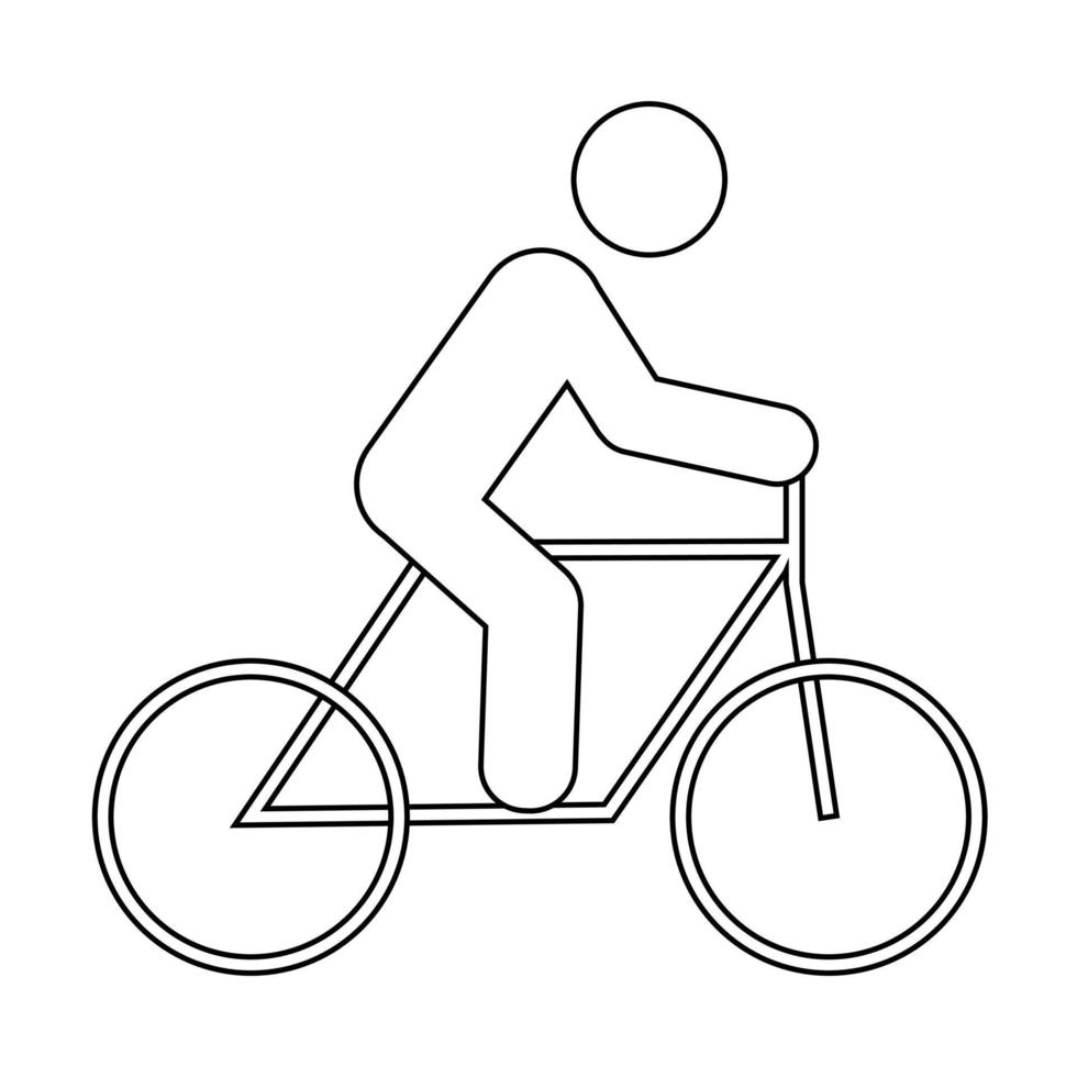 hombre monta un icono de bicicleta personas en movimiento signo de estilo de vida activo vector