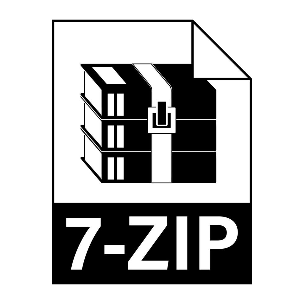 Modern flat design of 7-ZIP archive file icon for web vector