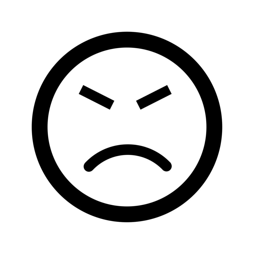 Cartoon sad smile face emoticon icon in flat style vector