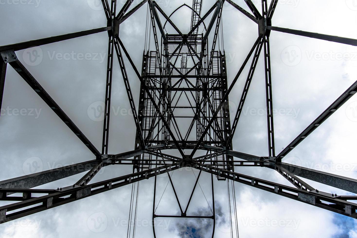 Pylons for the passage of the cableway leading to the Rosetta refuge in San Martino di Castrozza, Trento, Italy photo