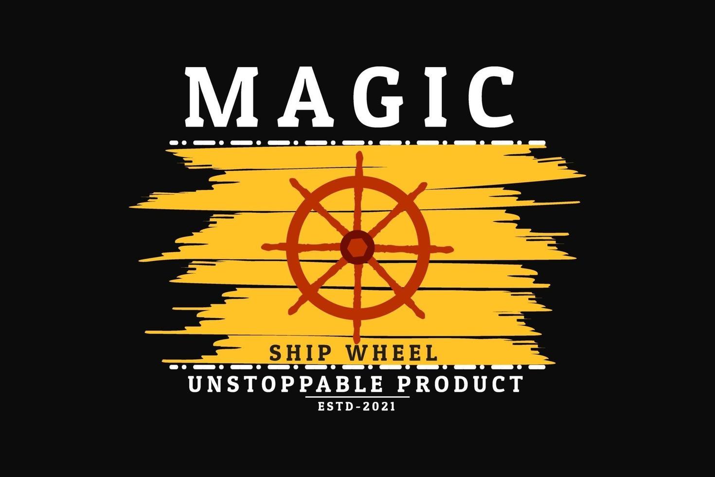 magic ship wheel retro design vector