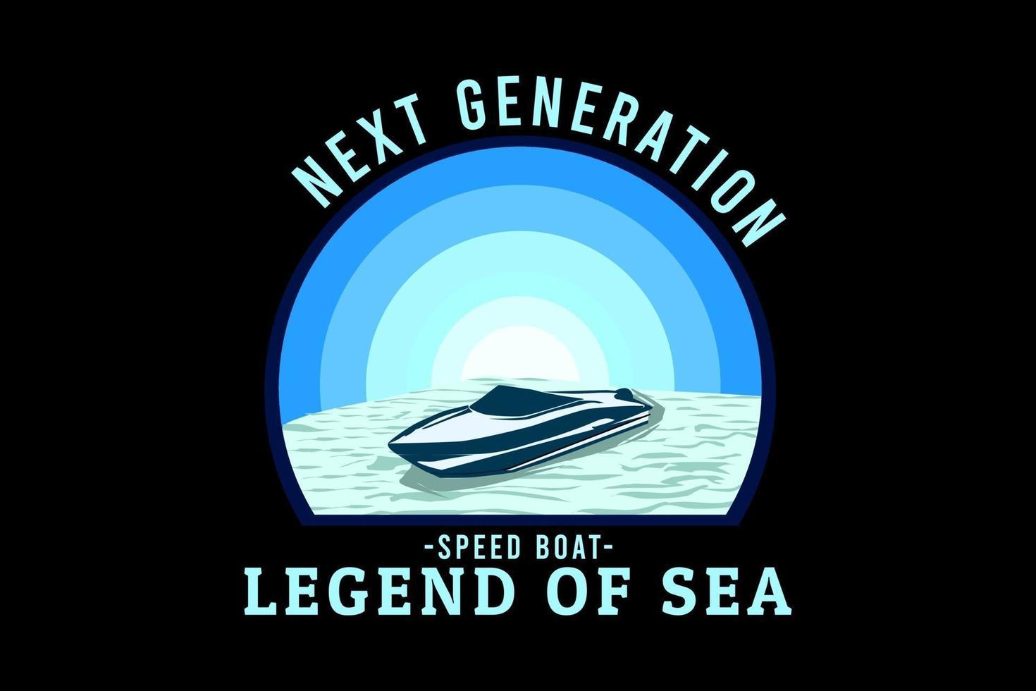 next generation speed boat retro design vector