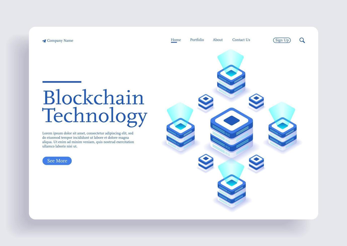 Blockchain modern flat design cryptocurrency isometric concept vector