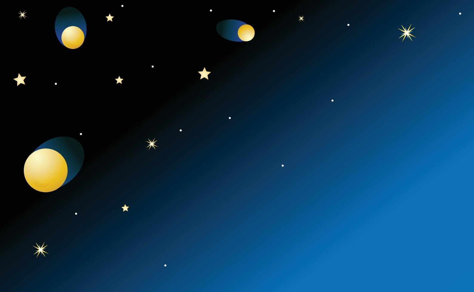 star night and moon light vector