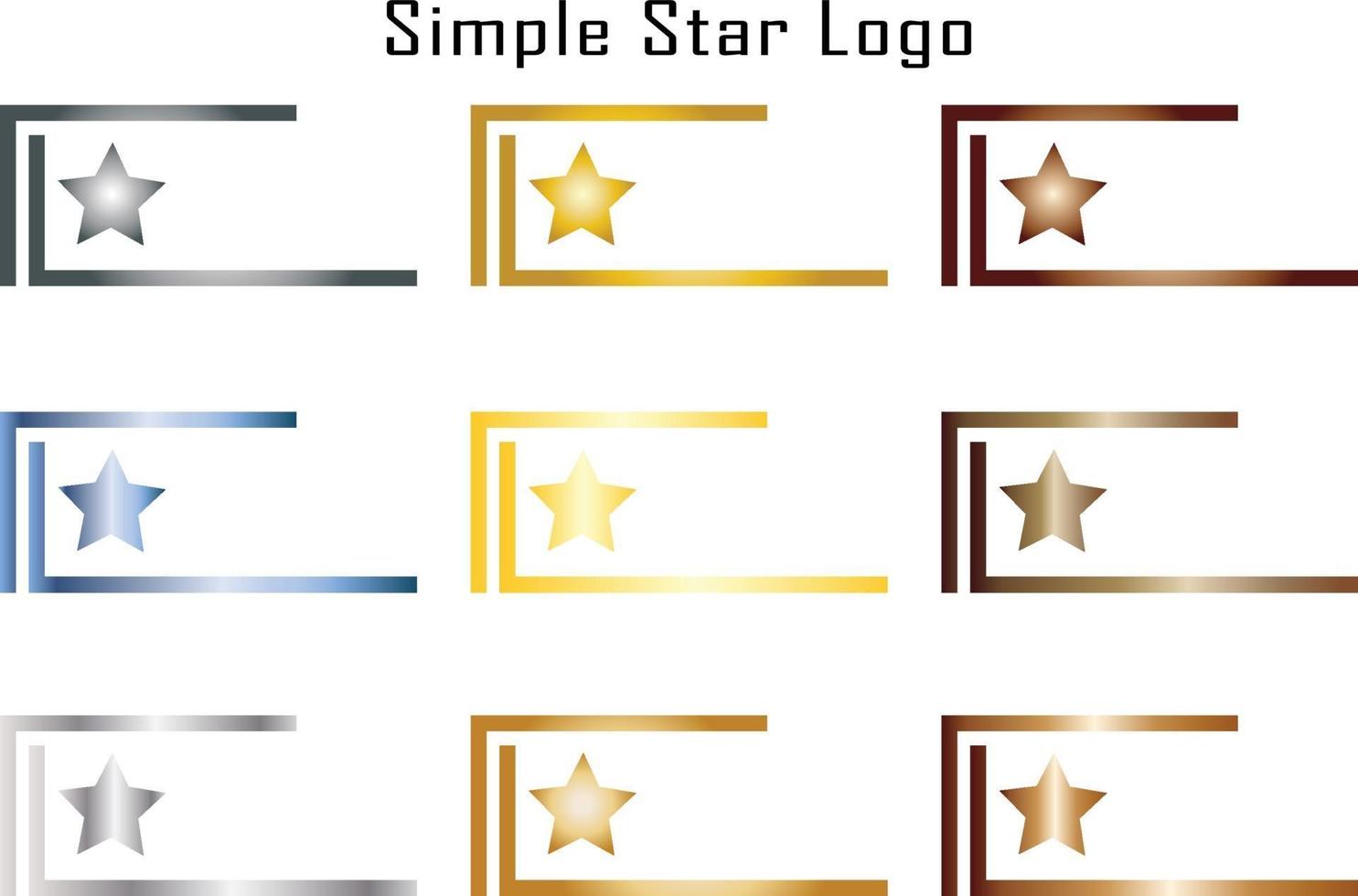 Simple star logo with three colour vector