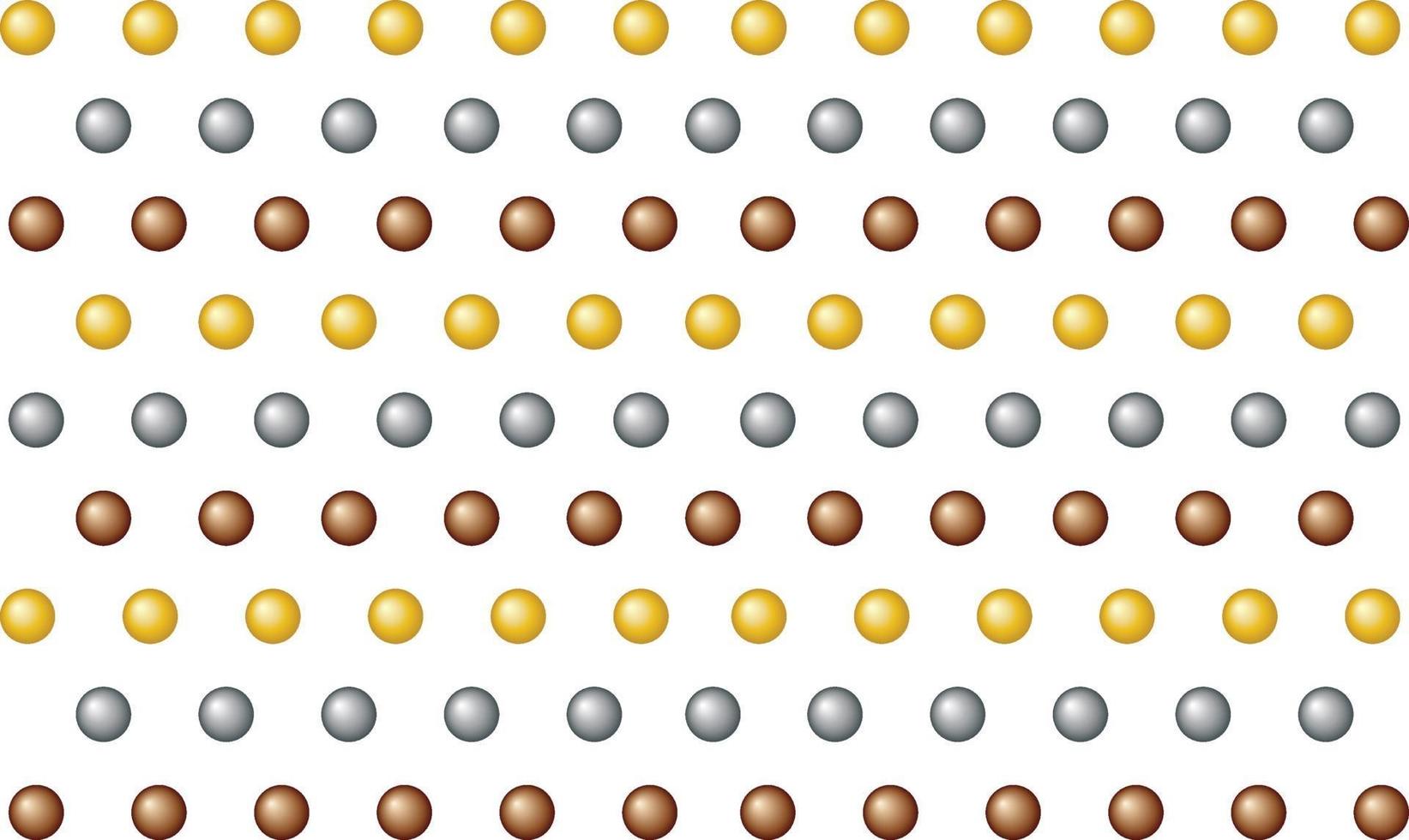 Polka dots gradient with gold silver and bronze colour vector