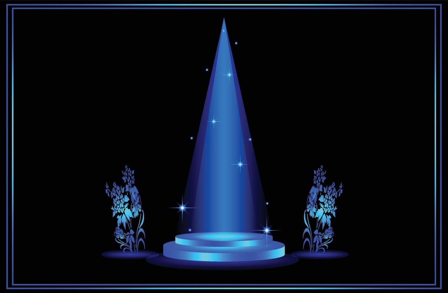 Display product on stage with blue lightning vector