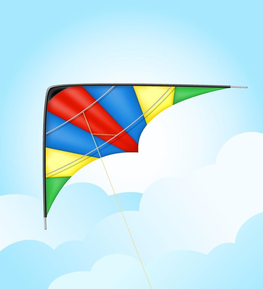 colorful kite flying in the sky vector illustration isolated