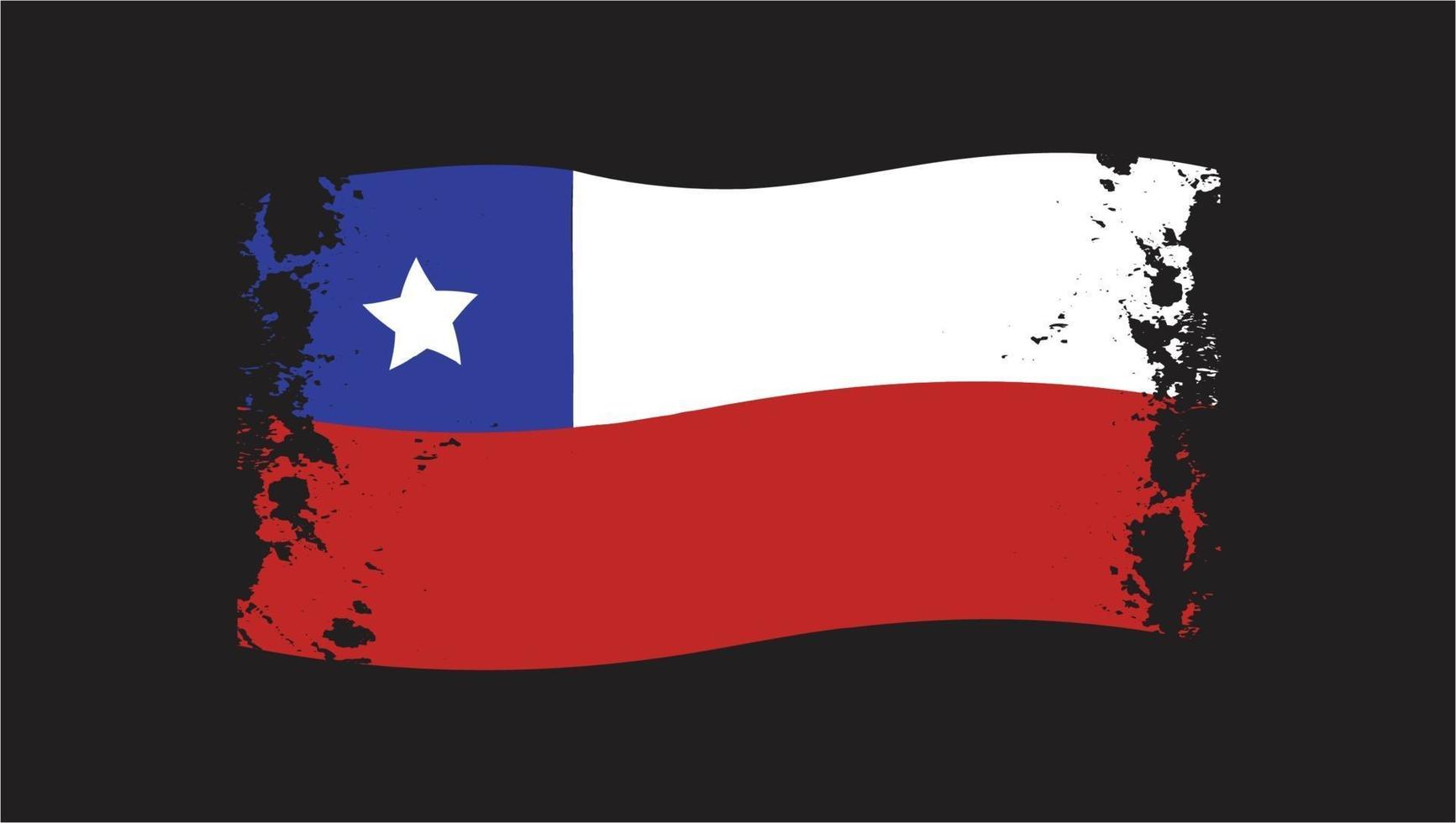 bandera de chile con pincel de acuarela vector