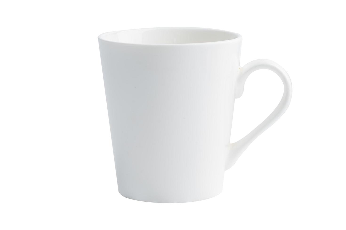 White mug glass for drink isolate on white background photo