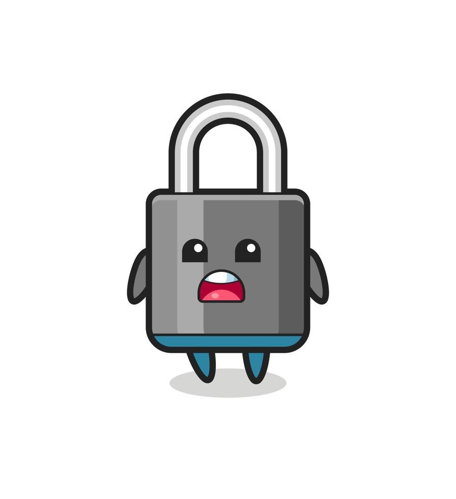 padlock illustration with apologizing expression, saying I am sorry vector