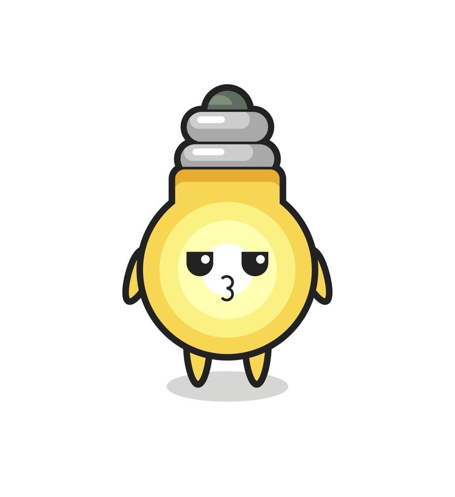 the bored expression of cute light bulb characters vector