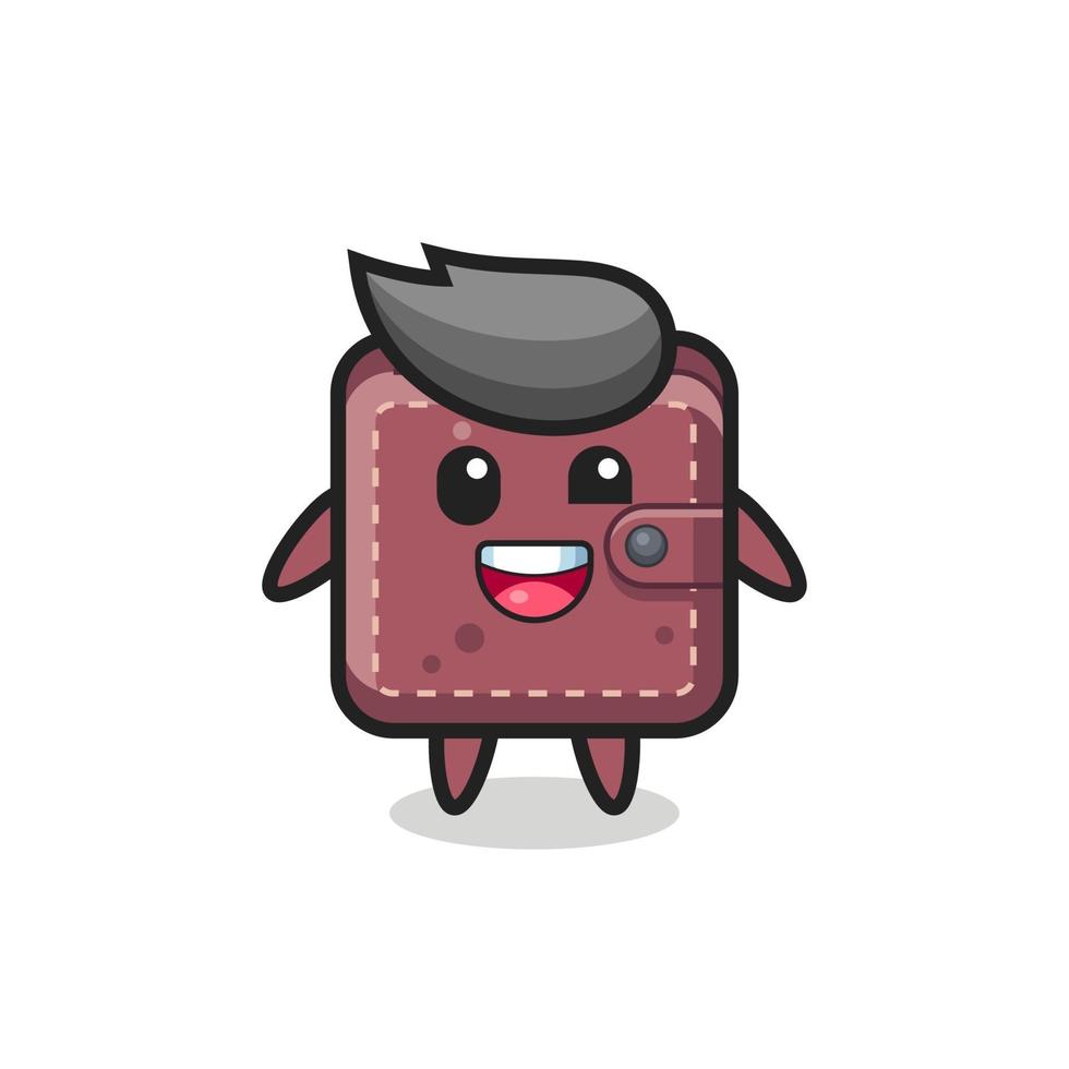 illustration of an leather wallet character with awkward poses vector