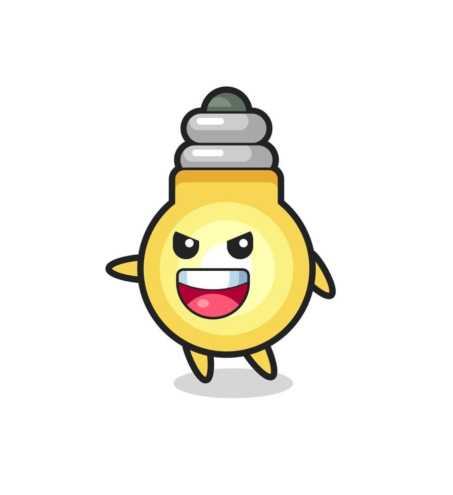 light bulb cartoon with very excited pose vector