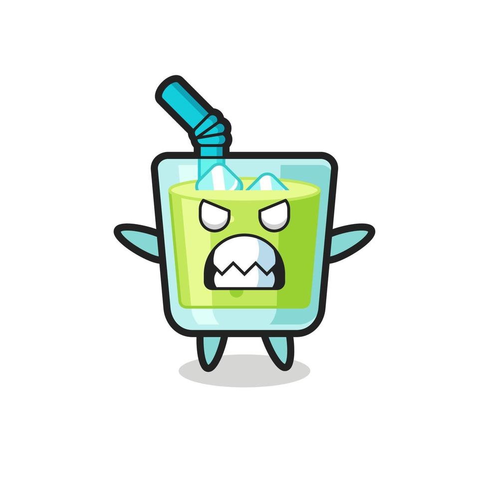 wrathful expression of the melon juice mascot character vector