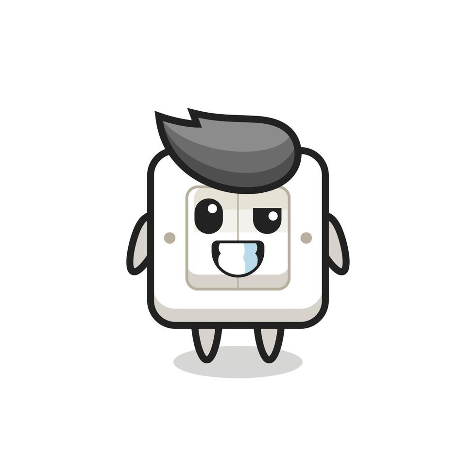cute light switch mascot with an optimistic face vector