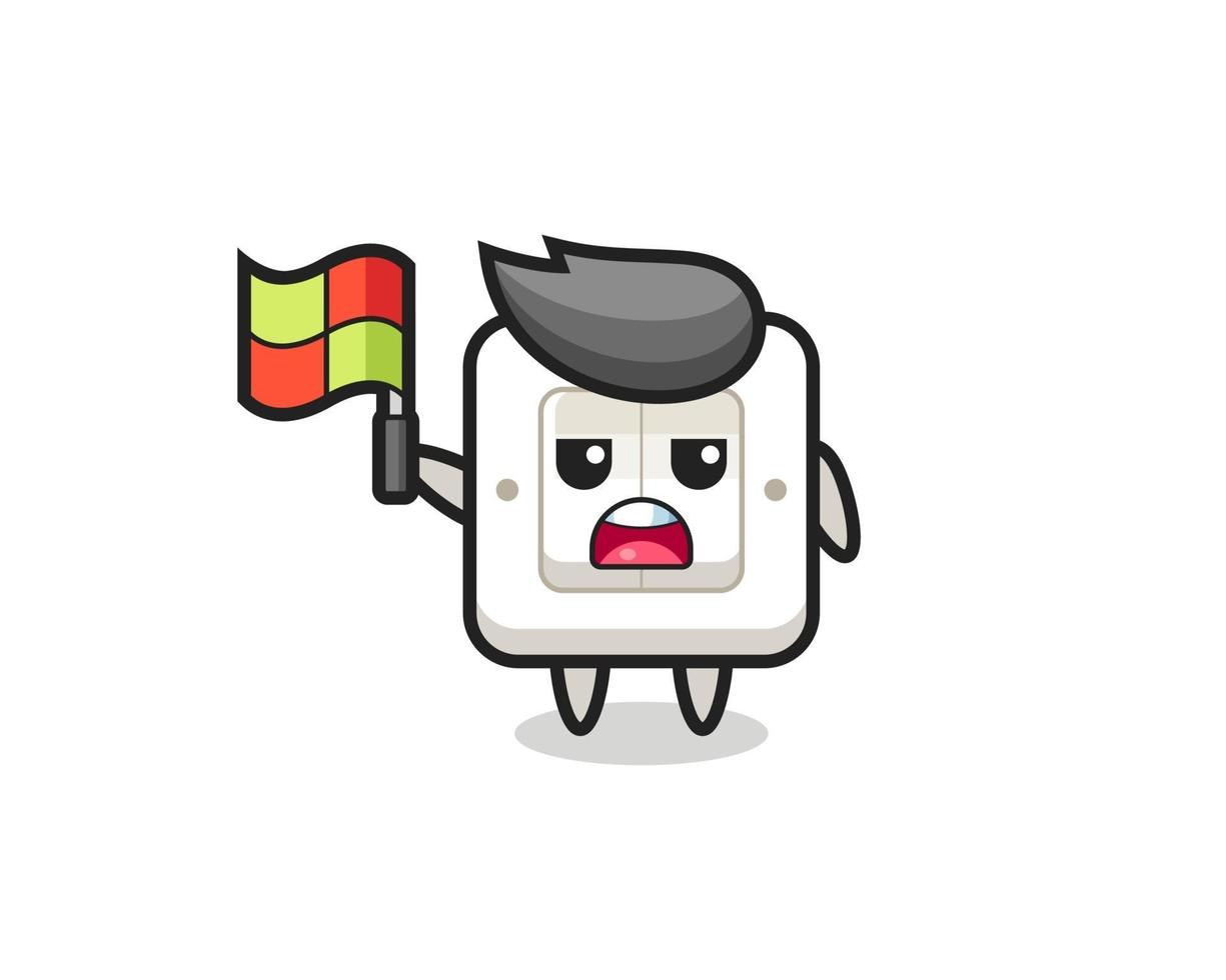 light switch character as line judge putting the flag up vector