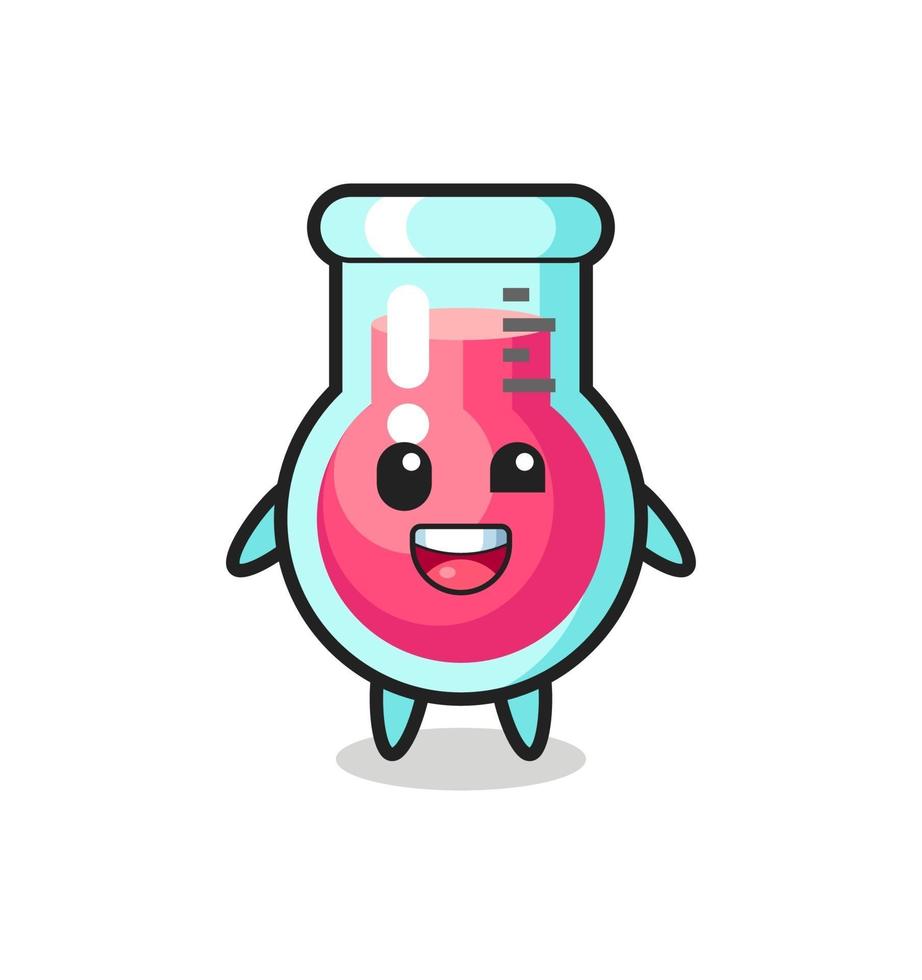 Ilustración de un personaje de vaso de laboratorio con poses incómodas vector