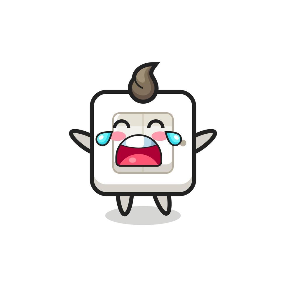 the illustration of crying light switch cute baby vector