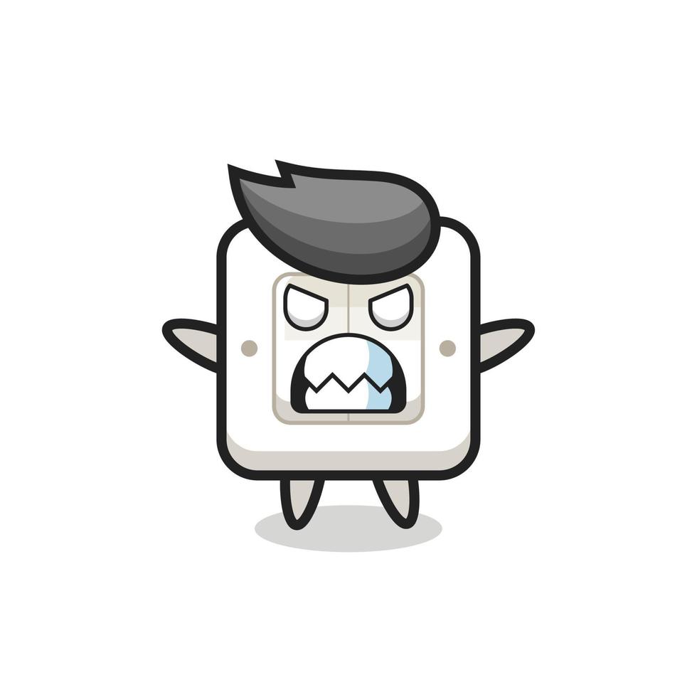 wrathful expression of the light switch mascot character vector