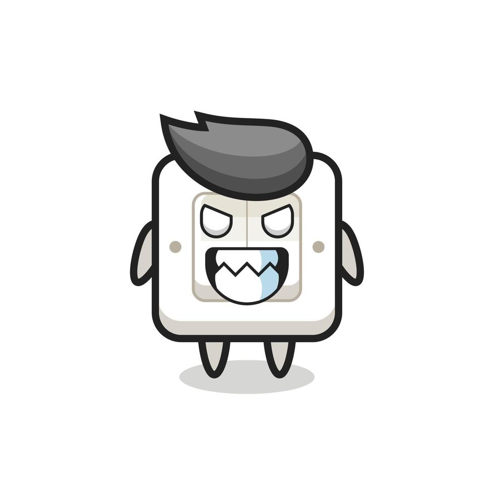 evil expression of the light switch cute mascot character vector